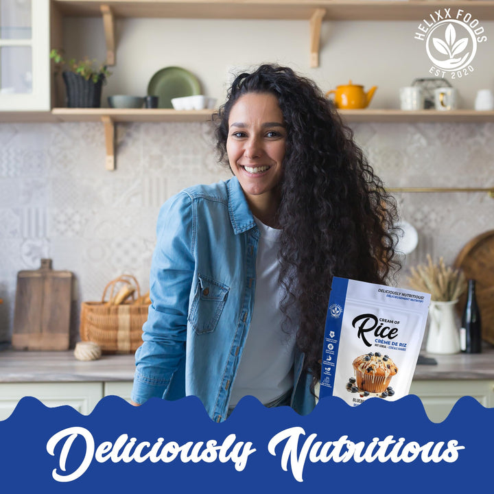 Helixx Foods, Cream of Rice, Blueberry Muffin, Product of Canada, 925g/2.03 lbs - Canadian Distribution - Ships Free Within Canada on Orders Above CAD $199