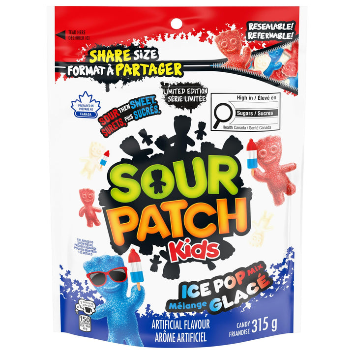 SOUR PATCH KIDS Ice Pop Mix Candy – 2 x 315g - Canadian Distribution - Ships Free Within Canada on Orders Above CAD $199