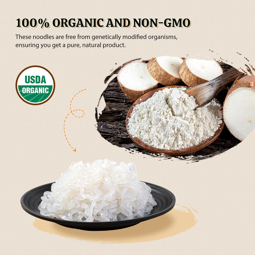 52USA – Organic Konjac Shirataki Noodle – Angel Hair Fettuccine Variety Pack – 1500g 6 Pack – Low carb keto friendly