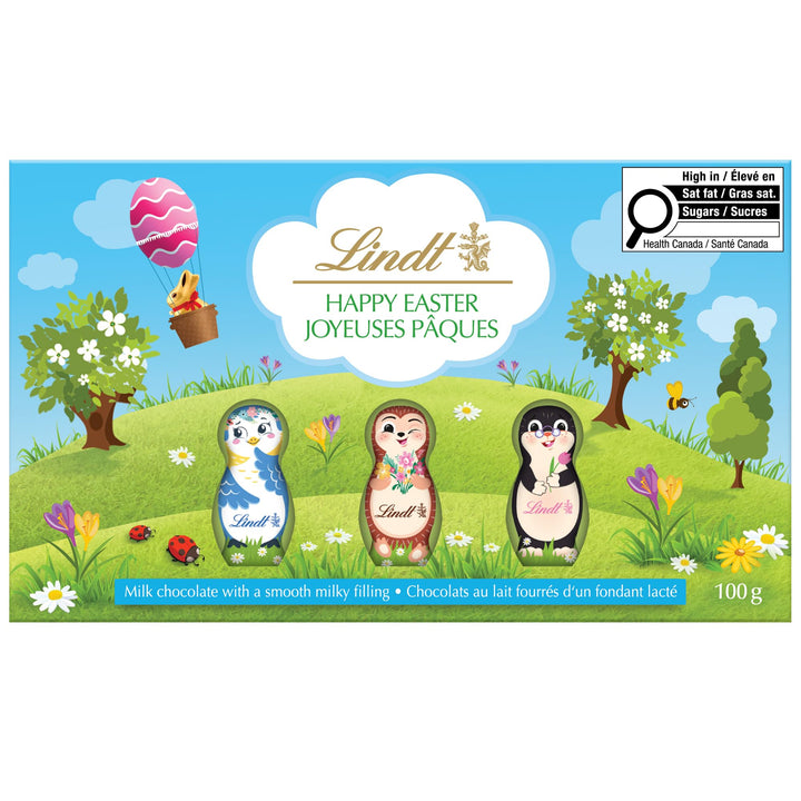 Lindt Fun Friends Easter Milk Chocolate Figures, 2 x 100g – Festive Animal-Shaped Treats for Holiday Celebrations - Canadian Distribution - Ships Free Within Canada on Orders Above CAD $199