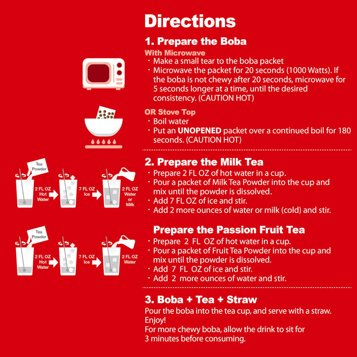 J WAY – Instant Boba Milk Tea Kit – Variety Pack – Ready in 1 Minute