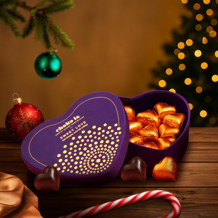 Coffret cadeau de chocolats en forme de cœur Choko La Sweet Love 100 g | Chocolats de couverture artisanaux | Cadeau haut de gamme