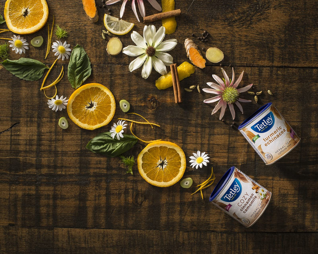 Tetley Turmeric Echinacea Herbal Tea - 20 Bags per Box, 36g, Caffeine-Free, 6-Pack Bundle (120 Total Bags) - Canadian Distribution - Ships Free Within Canada on Orders Above CAD $199