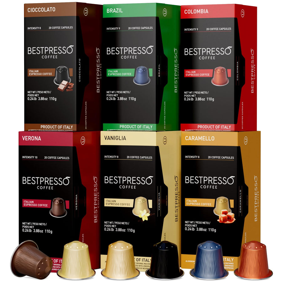 Bestpresso – Espresso Pods Variety Pack – 120 Count – Nespresso Original Compatible