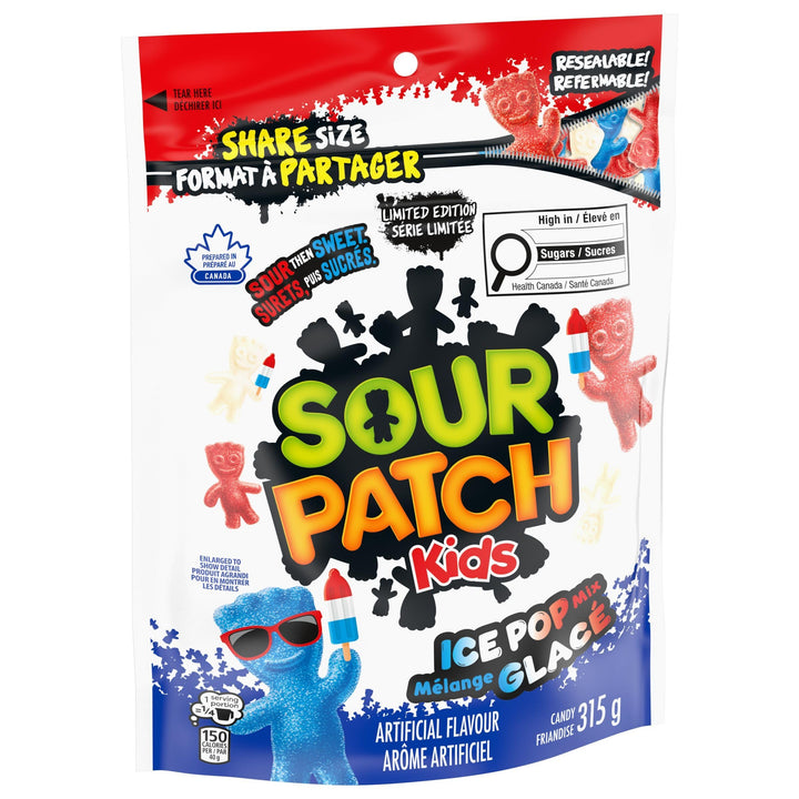 SOUR PATCH KIDS Ice Pop Mix Candy – 2 x 315g - Canadian Distribution - Ships Free Within Canada on Orders Above CAD $199