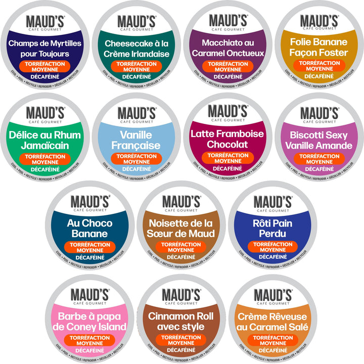 Maud’s – Flavored Decaf Coffee Pods Variety Pack – 80 Count – Keurig Compatible