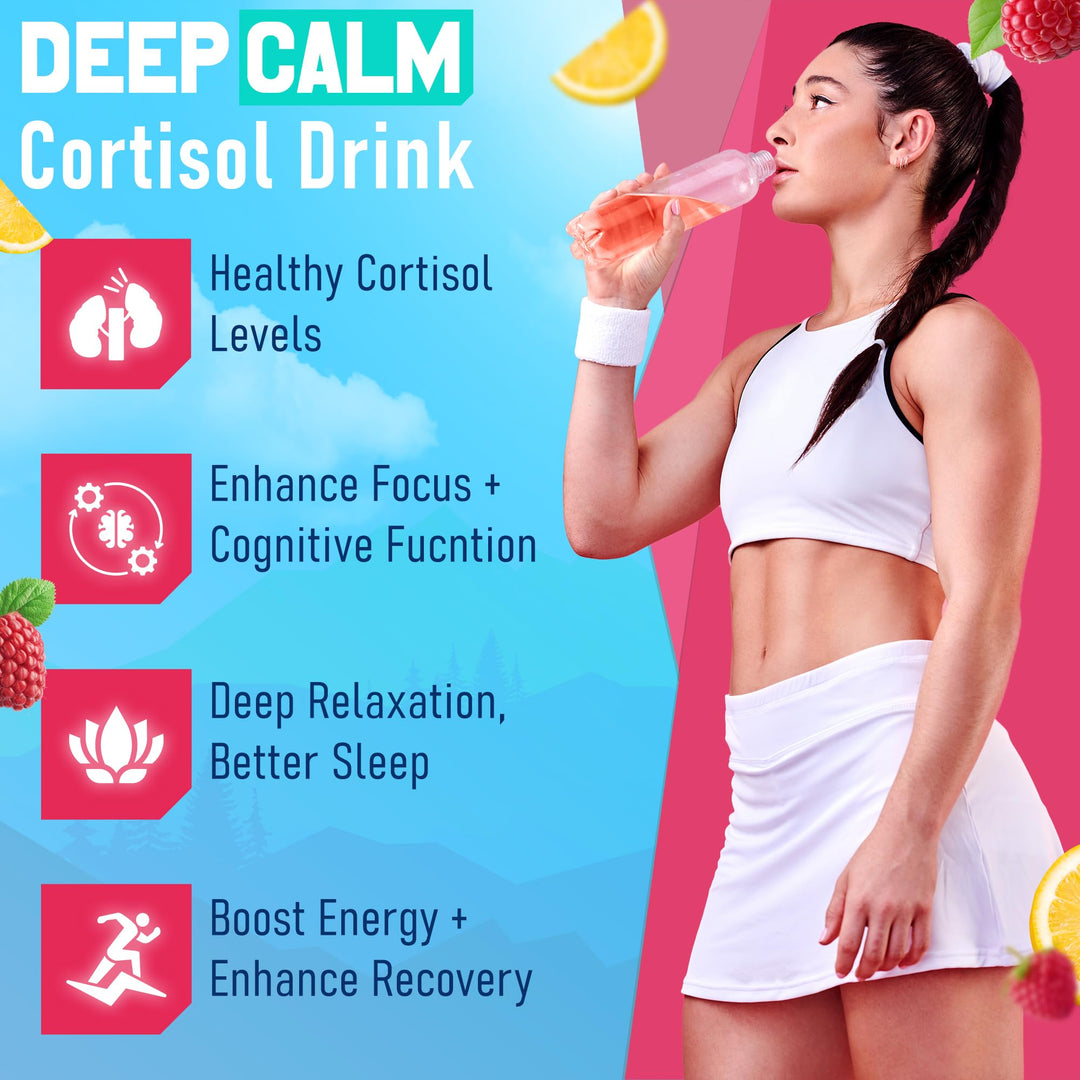DeepCalm – Cortisol Super Drink Packets – Raspberry Lemonade – 30 Pack