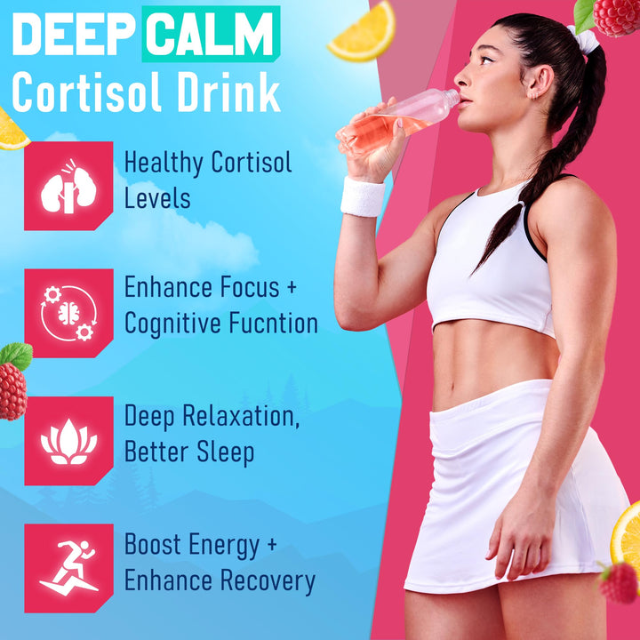 DeepCalm – Cortisol Super Drink Packets – Raspberry Lemonade – 30 Pack