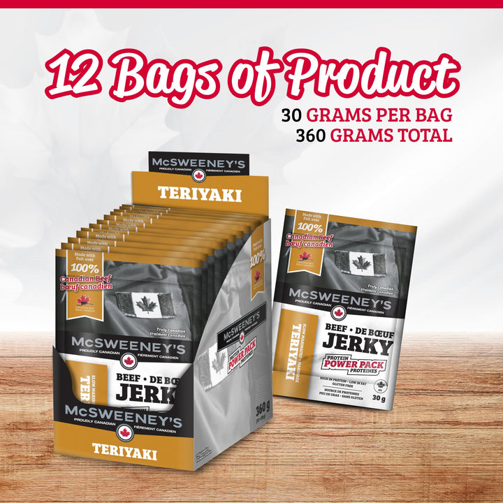 McSweeney’s – Teriyaki Beef Jerky – Power Pack – 30 g × 12