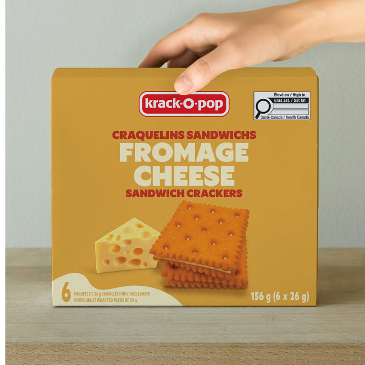 Krack-O-Pop Cheese Sandwich Crackers – 2 x 156g Box - Canadian Distribution - Ships Free Within Canada on Orders Above CAD $199