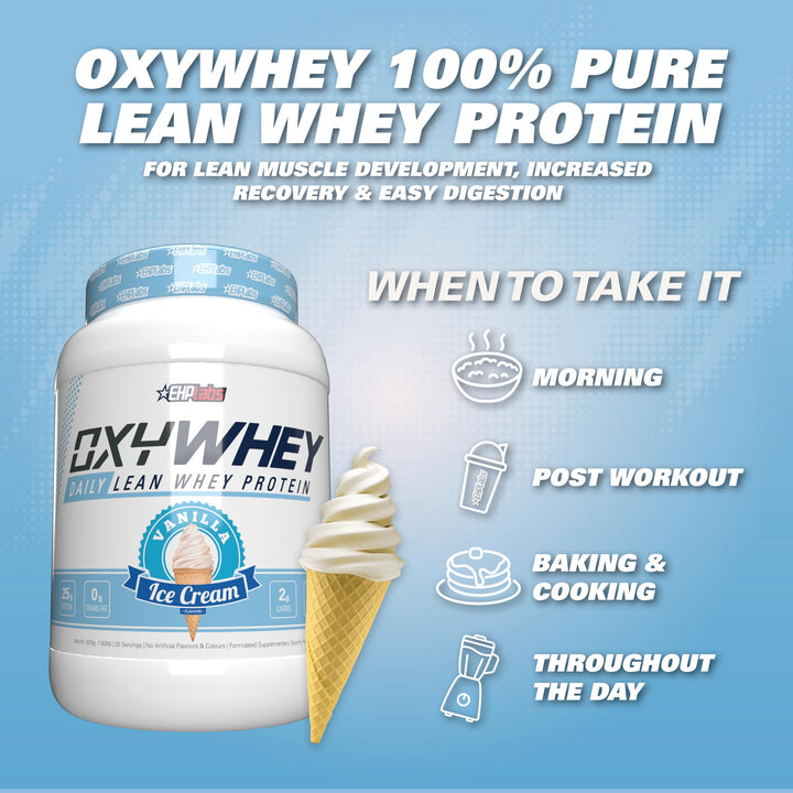 EHP Labs – OxyWhey Protein Powder – Vanilla Ice Cream – 27 Servings – Non GMO isolate