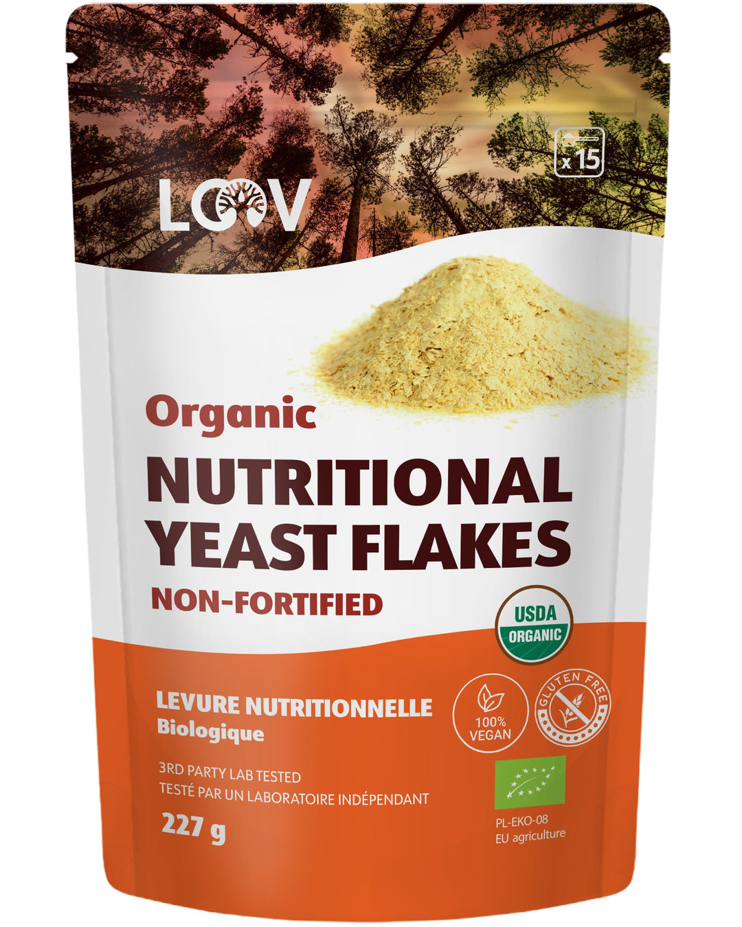 LOOV – Organic Nutritional Yeast Flakes – Unfortified – 227g