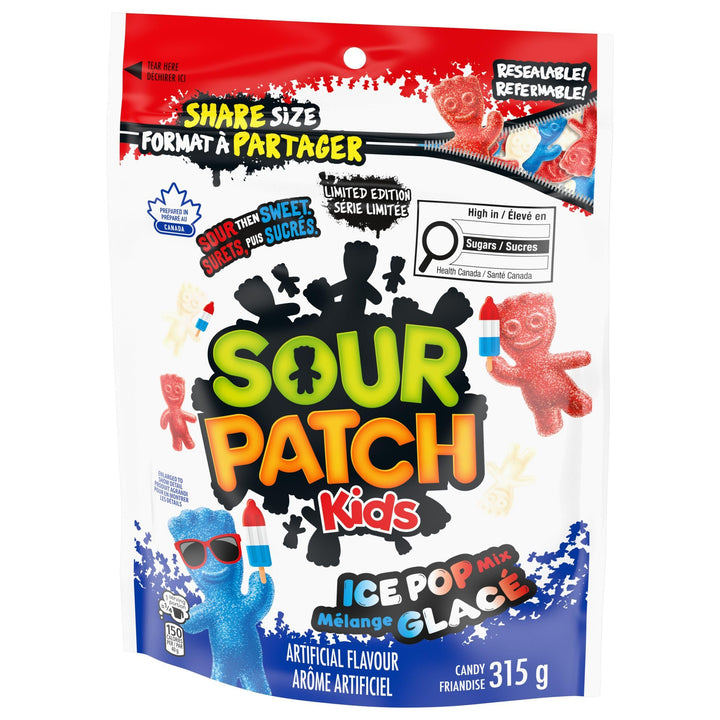 SOUR PATCH KIDS Ice Pop Mix Candy – 2 x 315g - Canadian Distribution - Ships Free Within Canada on Orders Above CAD $199