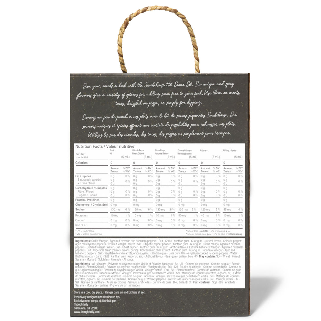 Smokehouse by Thoughtfully – Hot Sauce Mini Bottles – 6 Pack