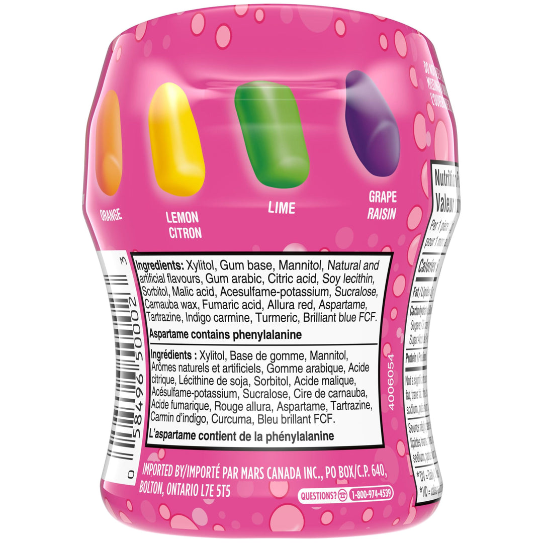 HUBBA BUBBA Minis Sugar-Free Bubble Gum in SKITTLES Flavours – 6 Resealable Bottles (40 Pieces Each) - Canadian Distribution - Ships Free Within Canada on Orders Above CAD $199