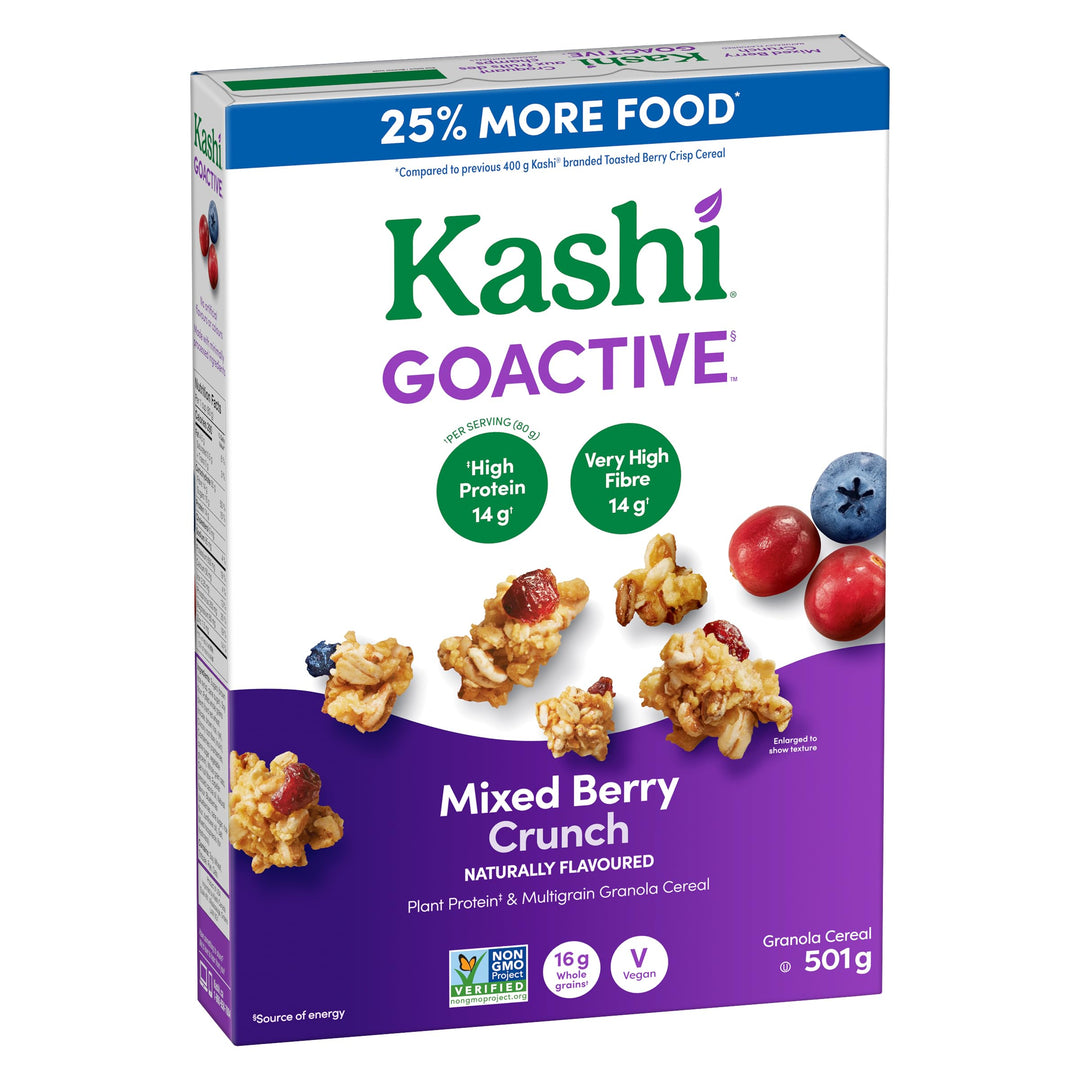 Kashi GoActive Mixed Berry Crunch Granola Cereal 2 x 501g - Canadian Distribution - Ships Free Within Canada on Orders Above CAD $199