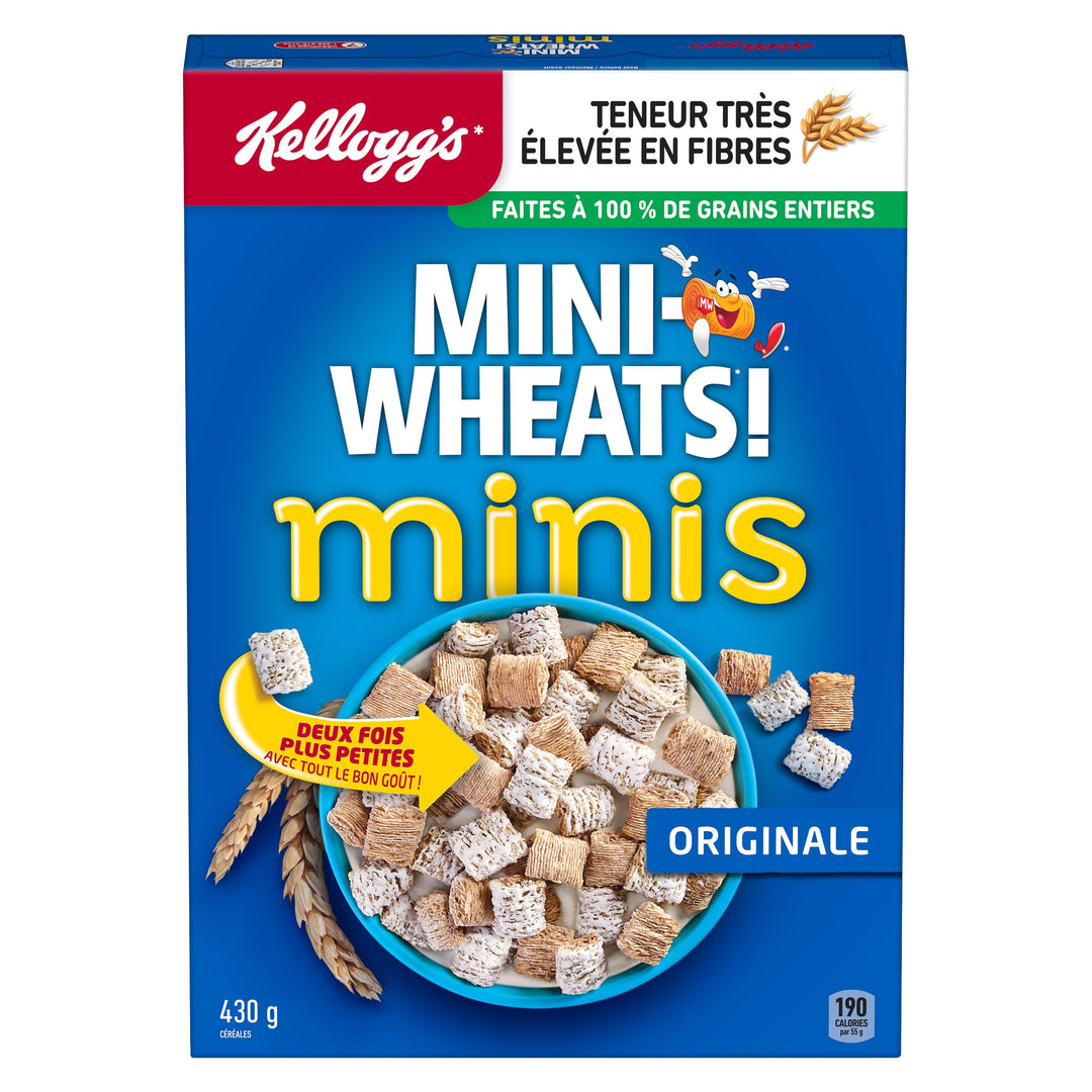 Kellogg's Mini Wheats Original Minis 2 x 430g - Canadian Distribution - Ships Free Within Canada on Orders Above CAD $199