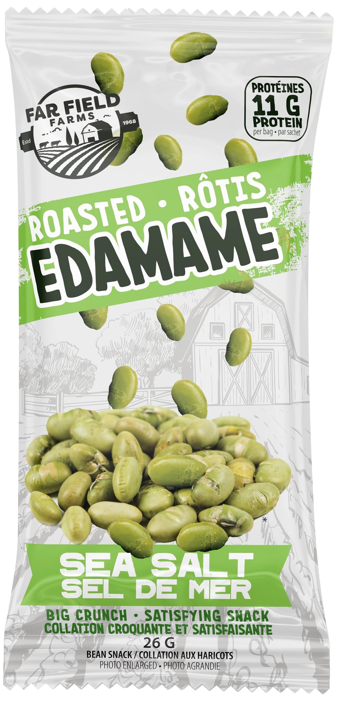 Far Field – Roasted Edamame – Sea Salt – 20 × 26g – High Protein