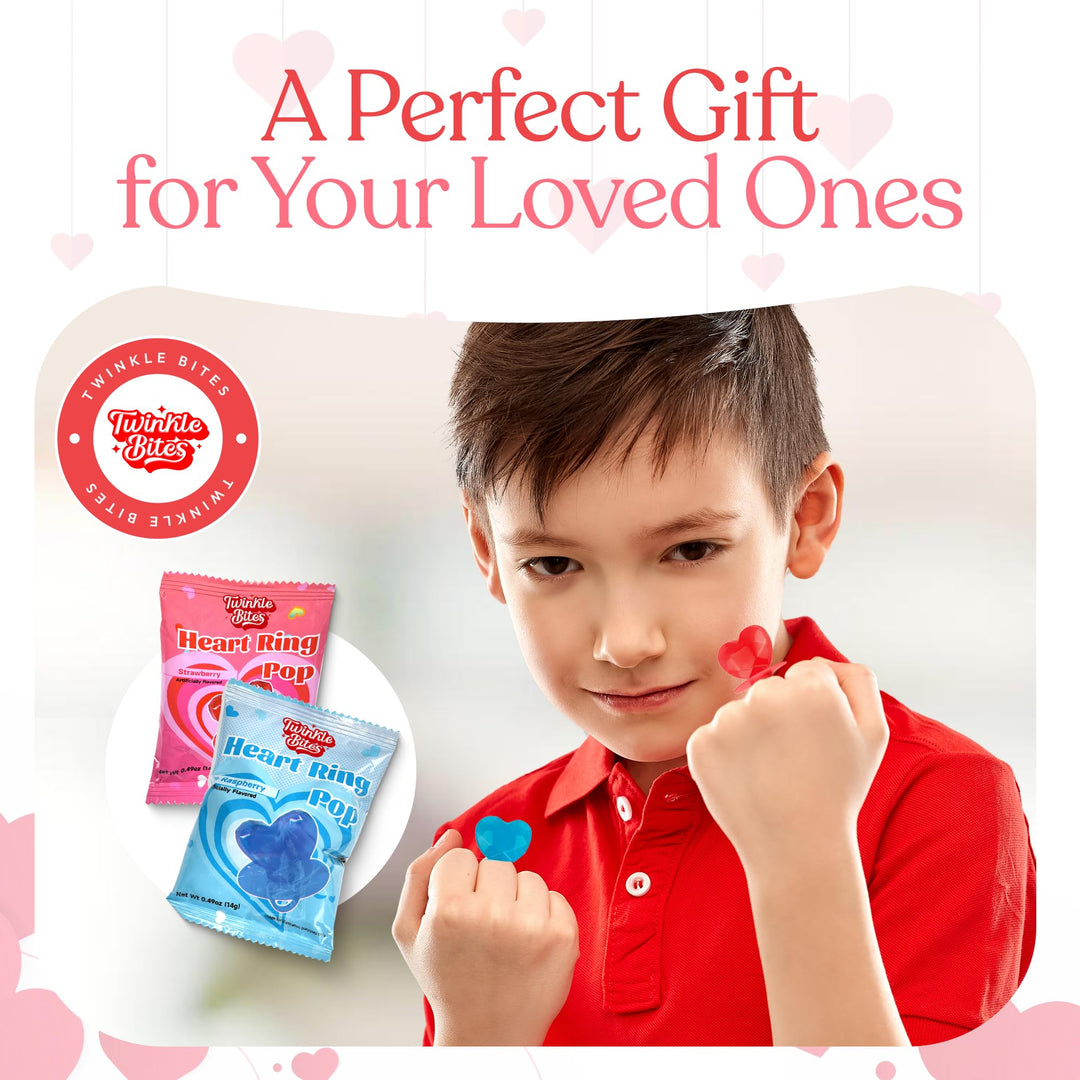 Paquet de 30 bonbons pour la Saint-Valentin – Sucettes emballées individuellement sur le thème des fêtes – Saveurs délicieuses : fraise et framboise bleue