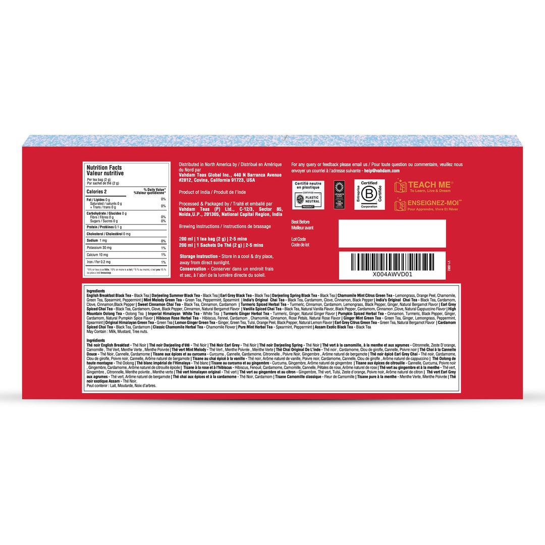 VAHDAM - Calendrier de l'Avent en édition limitée 2025 - 24 saveurs uniques