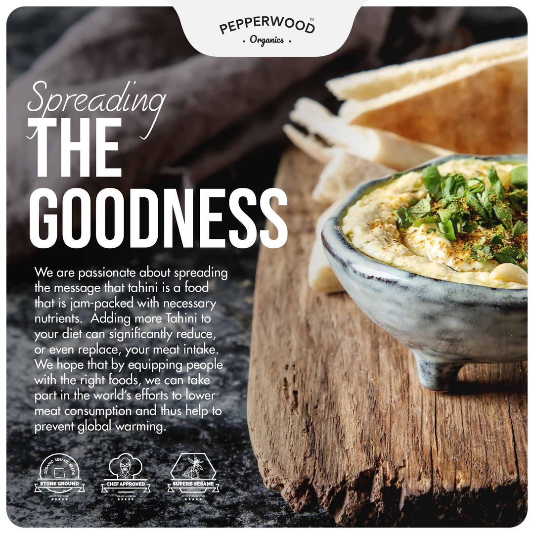 Organic Tahini – Stone Ground Sesame Paste – Unhulled – 2 × 330g