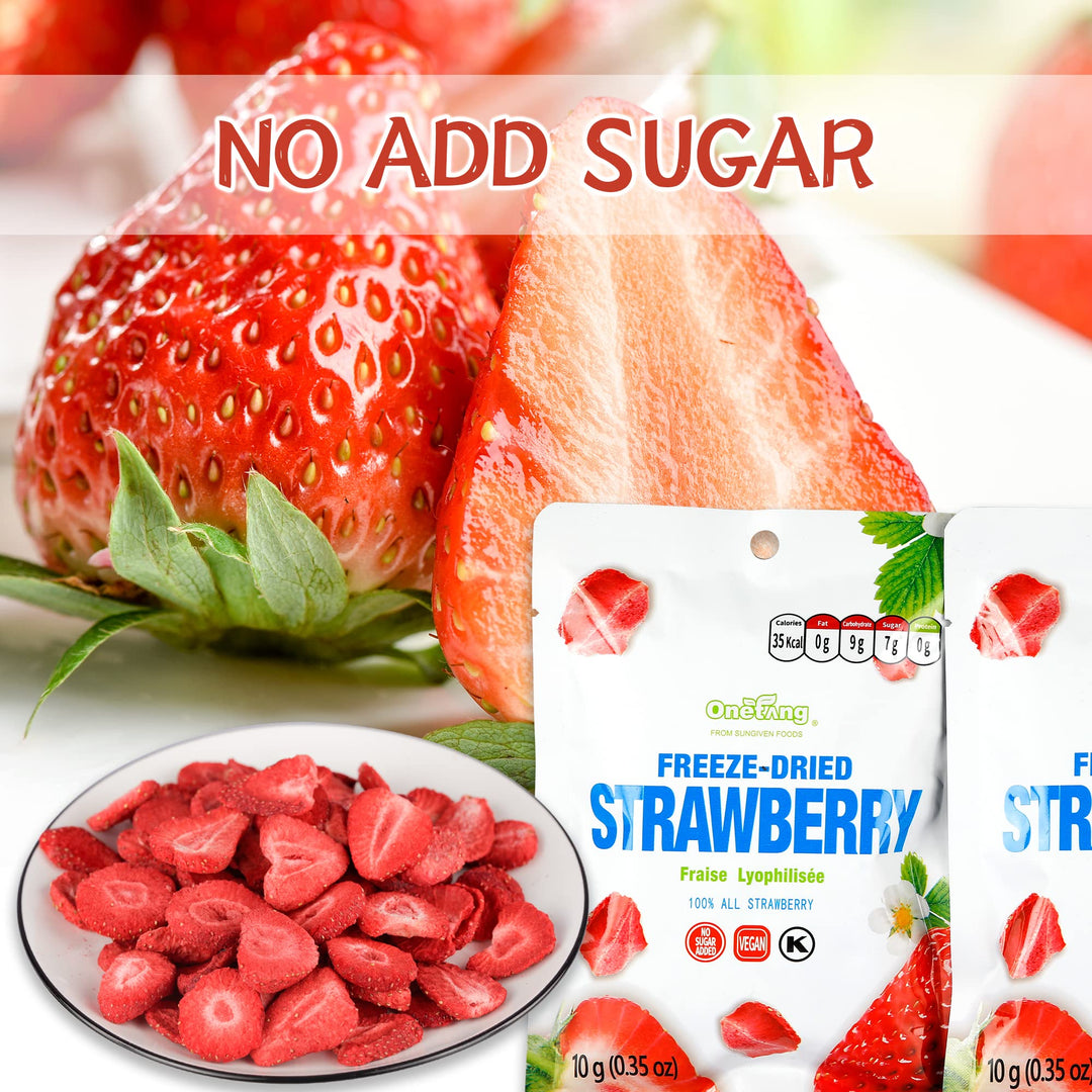 ONETANG – Freeze-Dried Strawberries – 10 Single-Serve Packs