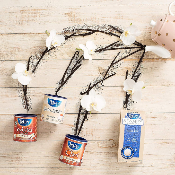 Tetley Earl Grey Vanilla Black Tea - 6 Pack (144 Tea Bags, 288g Total) - Canadian Distribution - Ships Free Within Canada on Orders Above CAD $199
