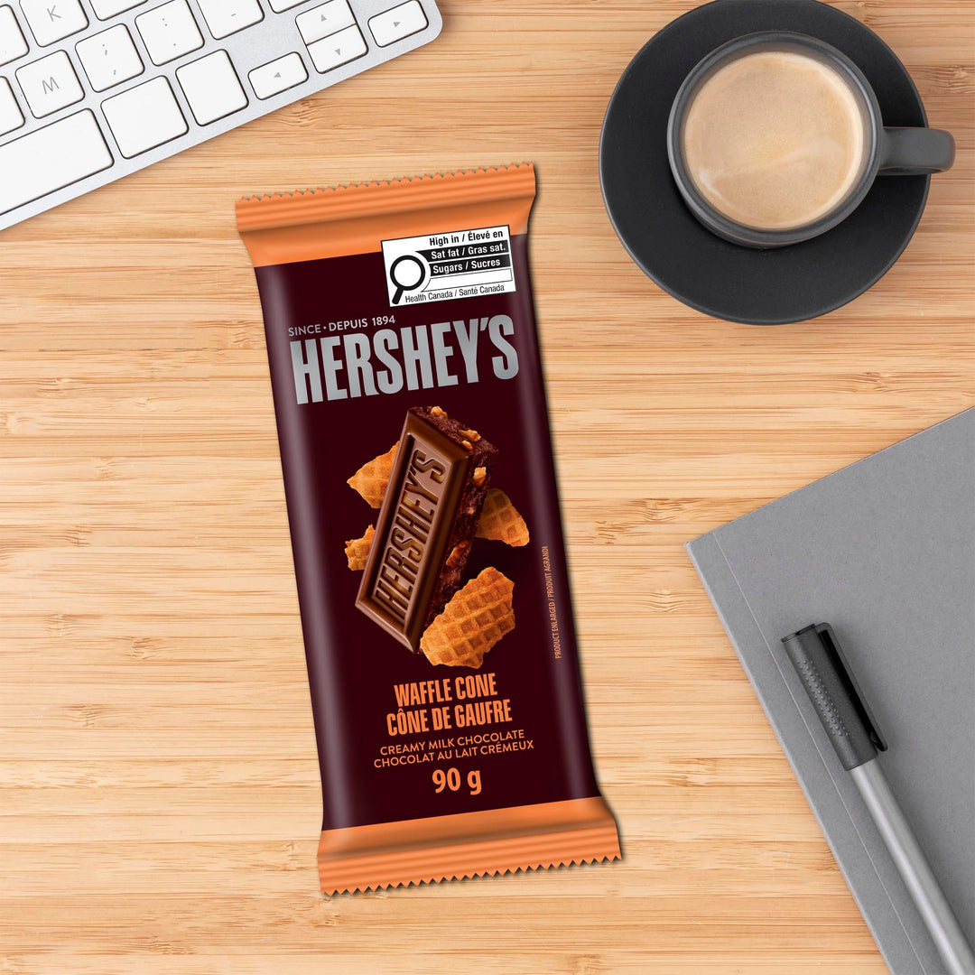 HERSHEY'S Milk Chocolate with Waffle Cone Pieces 2 x 90G - Canadian Distribution - Ships Free Within Canada on Orders Above CAD $199