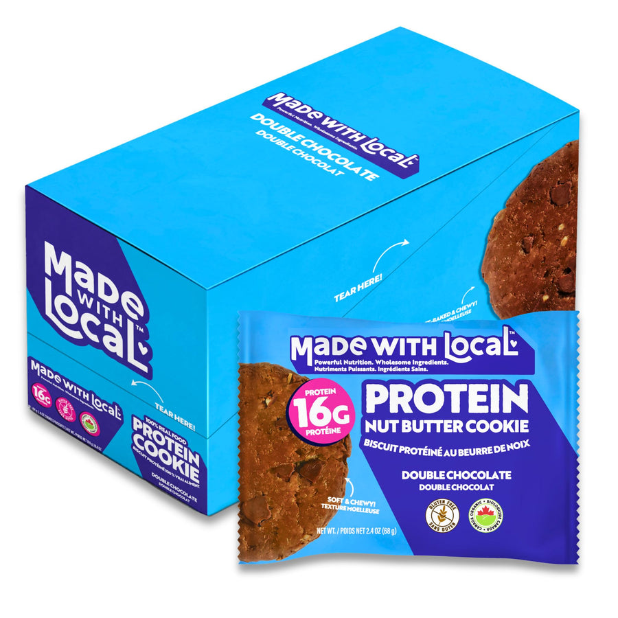 Made With Local – Protein Nut Butter Cookies – Double Chocolate – 12 Pack
