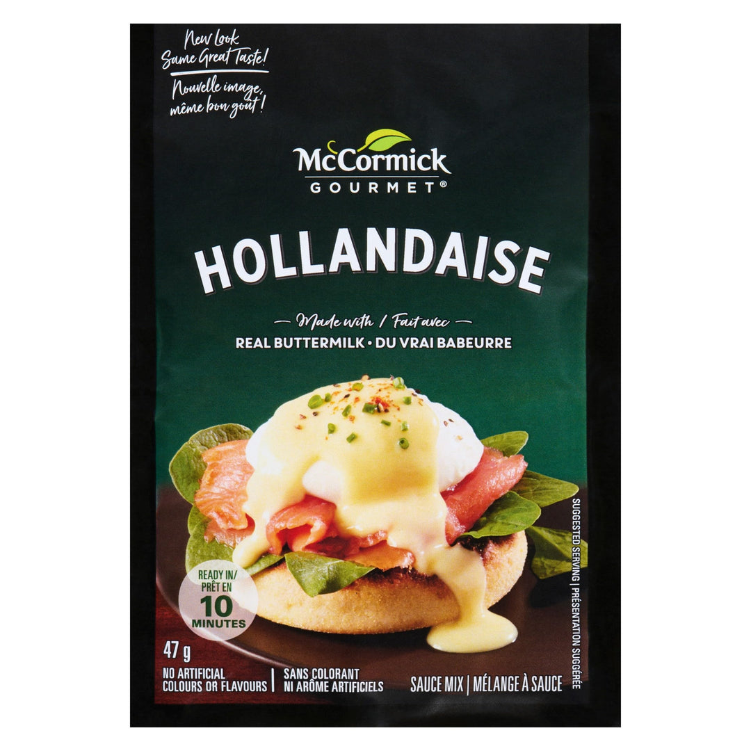 McCormick Gourmet Hollandaise Sauce Mix with Real Buttermilk – 47g, Pack of 12 - Canadian Distribution - Ships Free Within Canada on Orders Above CAD $199