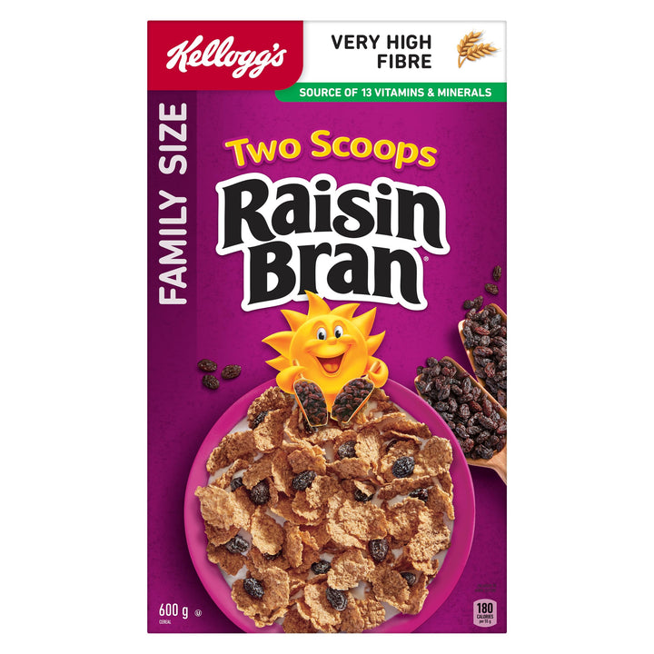 Kellogg's Raisin Bran Original Family Pack 2 x 600g - Canadian Distribution - Ships Free Within Canada on Orders Above CAD $199