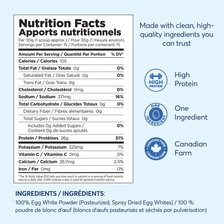 Rise Nutrition – Egg White Protein Powder – Unflavoured – 240g – Single ingredient