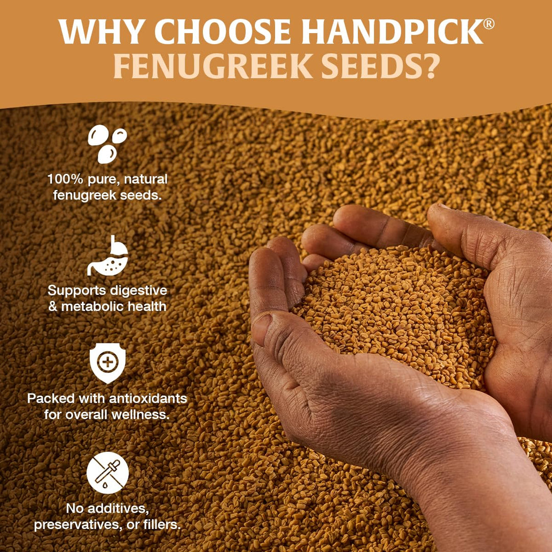 HANDPICK Fenugreek Seeds 2 x 14oz - Canadian Distribution - Ships Free Within Canada on Orders Above CAD $199
