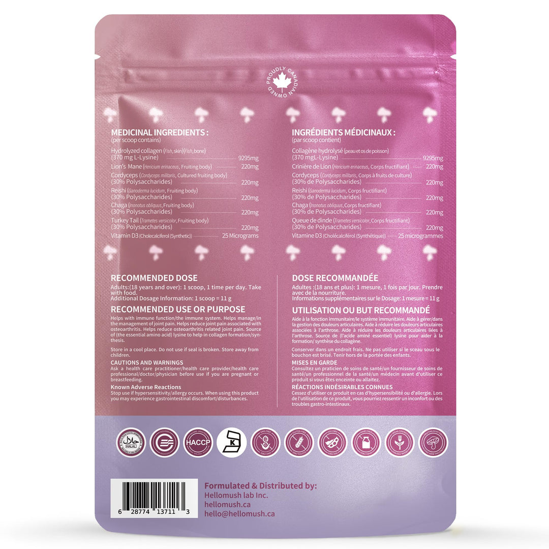 Hellomush – Marine Collagen Peptides – Original – 330g – With mushroom complex