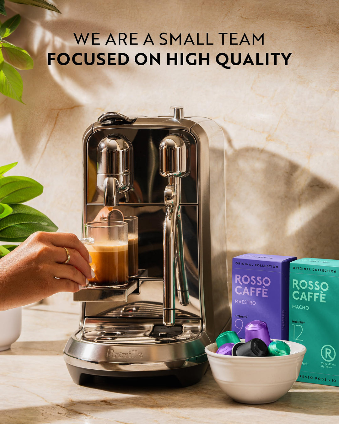 Rosso Caffè – Espresso Coffee Pods – Intense Dark Roast Variety – 120 Pods