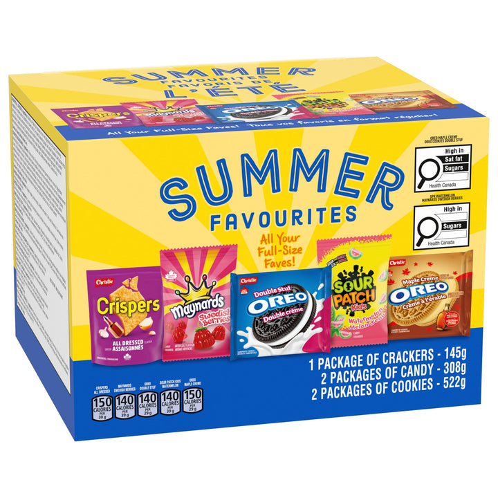 Summer Snack Box 975g - Beach & Picnic Assortment with Cookies, Candies & Crispers - Canadian Distribution - Ships Free Within Canada on Orders Above CAD $199