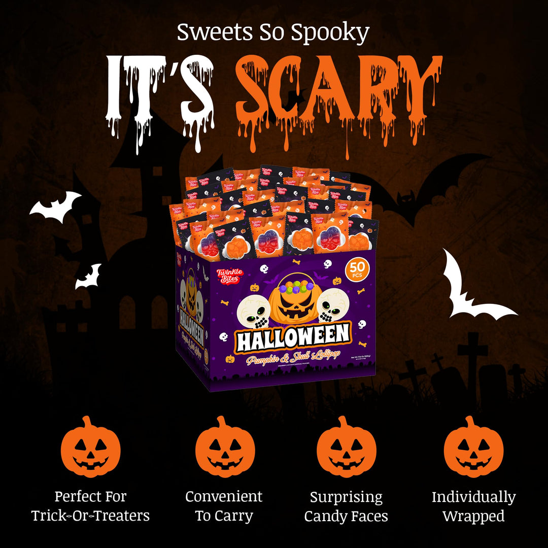 Generic – Halloween Lollipops – Pumpkin & Skull – 50 Pack