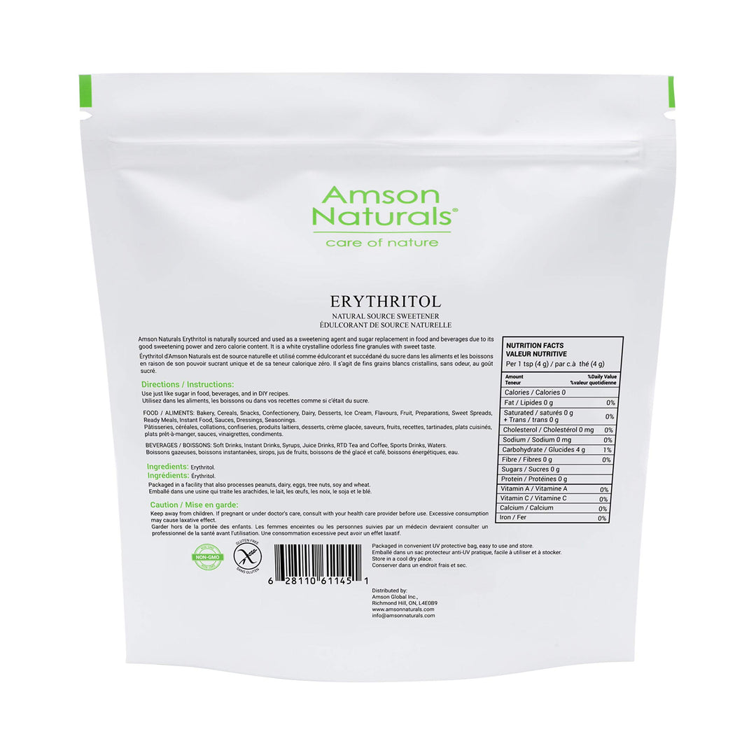 Amson Naturals – Erythritol Granular Sweetener – Original – 10lb