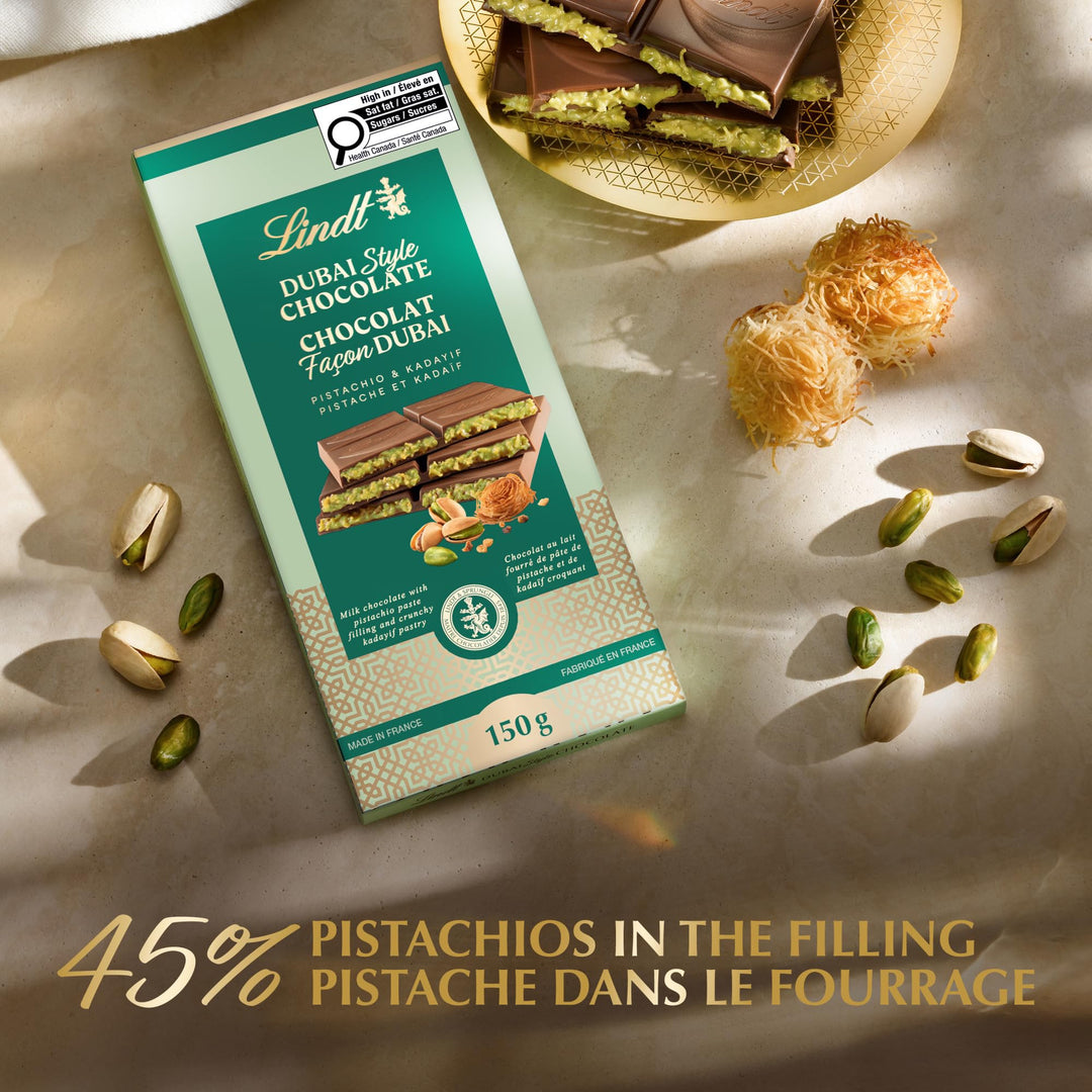 Lindt Dubai Style Chocolate Bar, 150g - Canadian Distribution - Ships Free Within Canada on Orders Above CAD $199