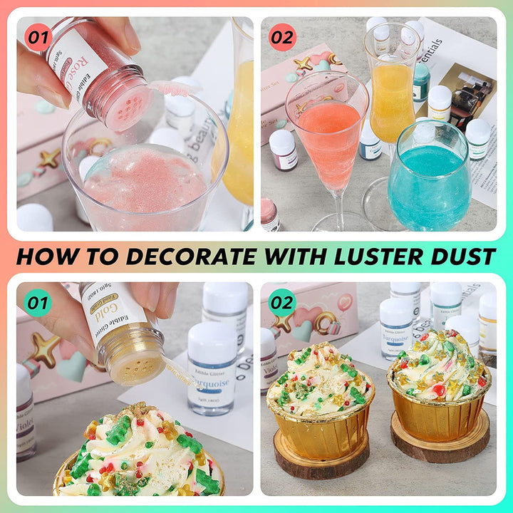 Nomeca – Edible Glitter – 10 Colours – 5g Each – Food grade shimmer