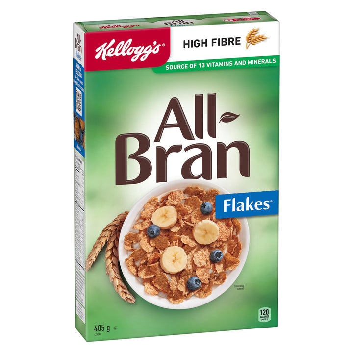 Kellogg's All Bran Cereal Flakes 2 x 405g Box - Canadian Distribution - Ships Free Within Canada on Orders Above CAD $199