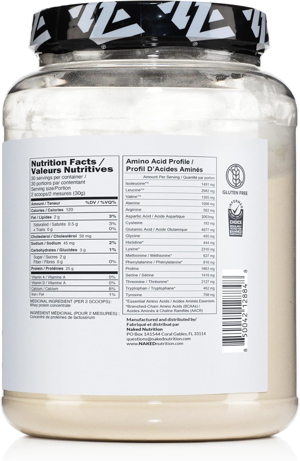 NAKED – Whey Protein Powder – Unflavored – 2 lb