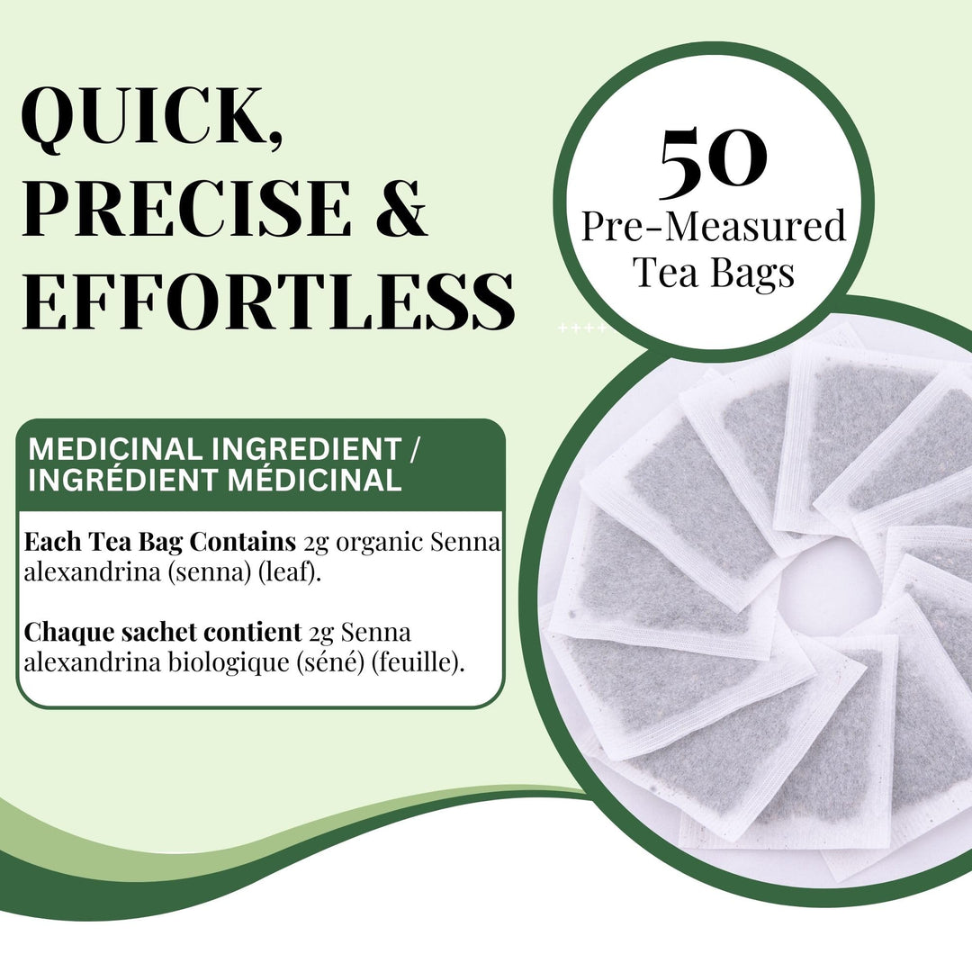 PHYTOVIE – Organic Senna Detox Tea – Senna Herbal Blend – 50 Tea Bags – Natural laxative