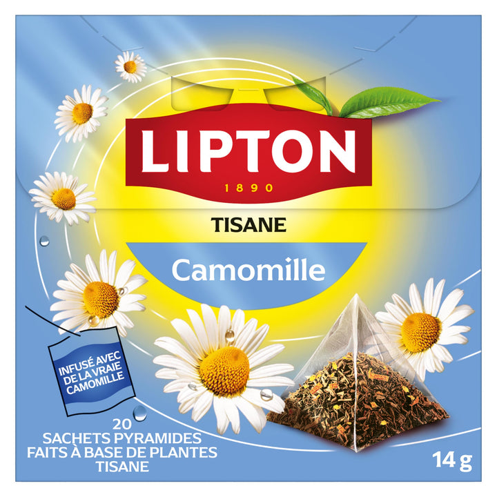 Tisane LIPTON Pyramids Camomille, 20 sachets (Lot de 4)