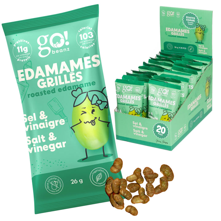 GoBeanz – Crunchy Roasted Edamame – Salt & Vinegar – 20 Pack