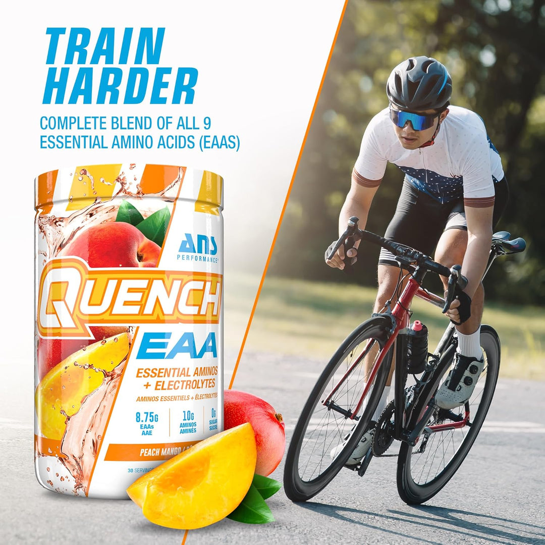 Quench – Poudre d'AAEs + Électrolytes – Pêche Mangue