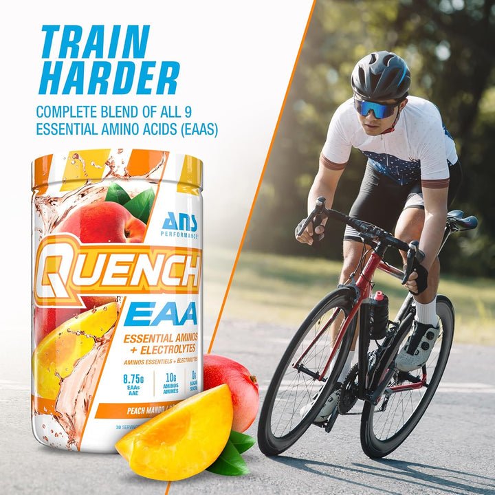 Quench – Poudre d'AAEs + Électrolytes – Pêche Mangue