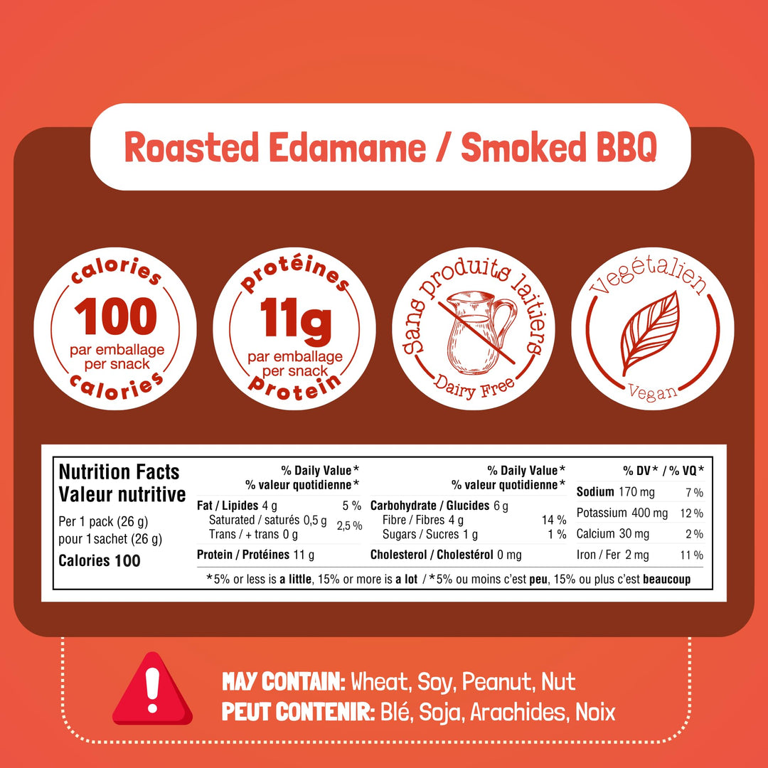 GoBeanz – Crunchy Roasted Edamame – Smoked BBQ – 20 Packs