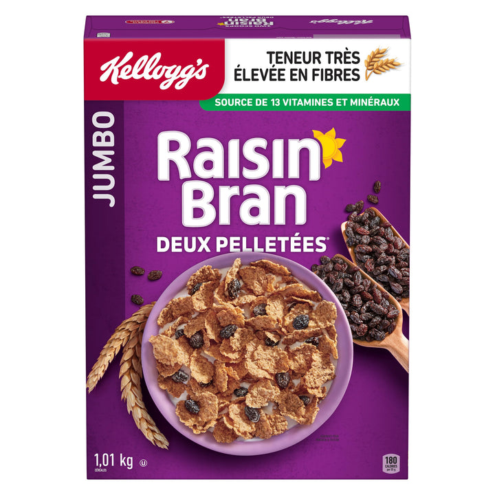 Kellogg's Two Scoops Raisin Bran Cereal Crunch 2 x 1010g - Canadian Distribution - Ships Free Within Canada on Orders Above CAD $199