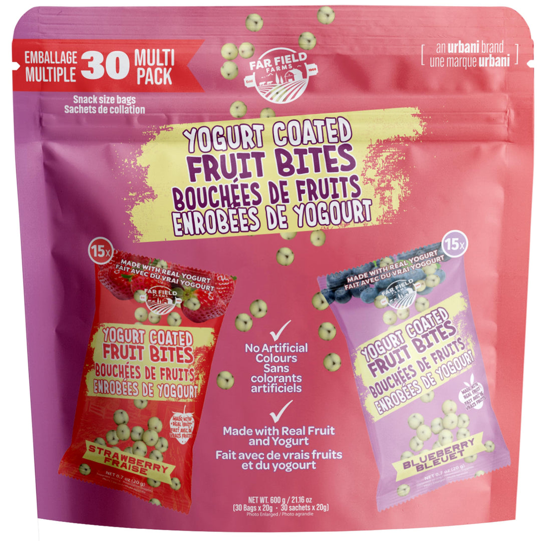 Far Field – Probiotic Yogurt Fruit Bites – Blueberry & Strawberry – 30 Pack / 600g – Real Fruit & Real Yogurt